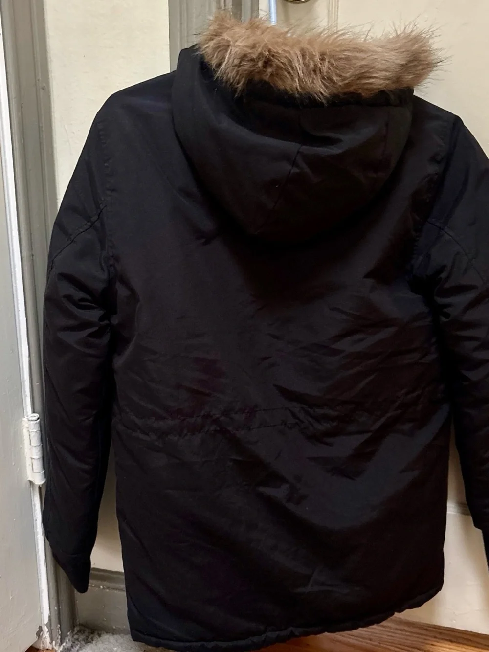 Old Navy Kids Black Puffer Jacket with Faux-Fur Trim